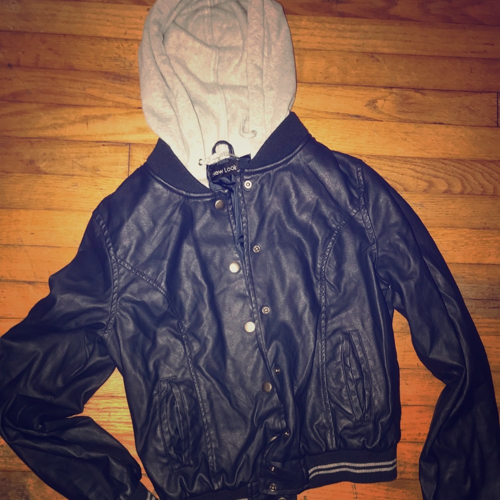 Women Jr black & grey hoodie jacket synthetic XSM